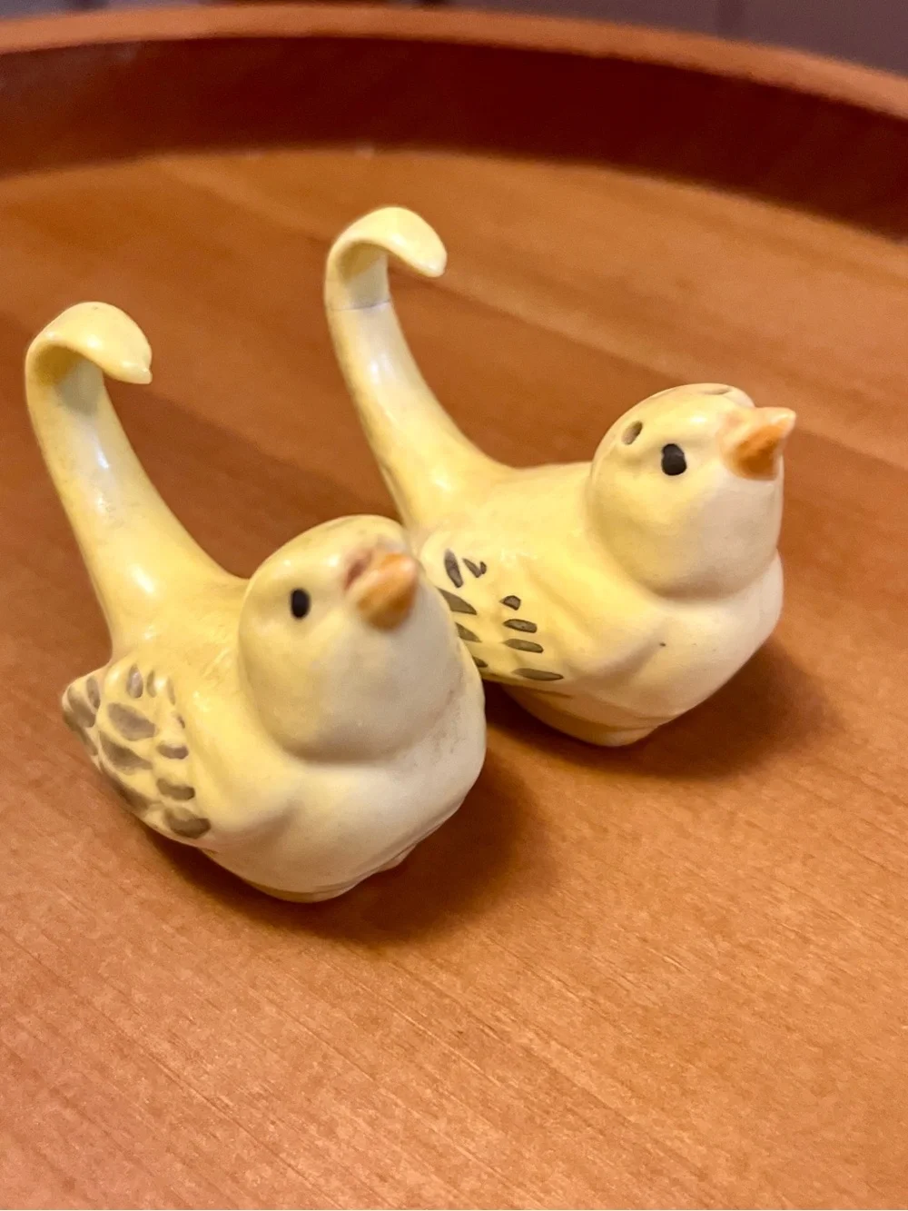 Yellow Ceramic Bird Figurine Salt & Pepper Shakers